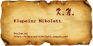 Klepeisz Nikolett névjegykártya